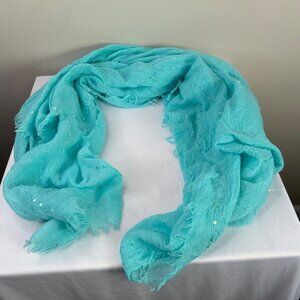 Y2K Charlotte‎ Rouse blue sheer sequin scarf